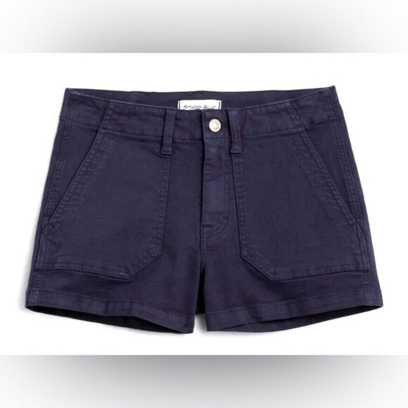 Studio Blue Women's Sophia Mid Rise Utility Shorts Navy Size 28 - Picture 3 of 9